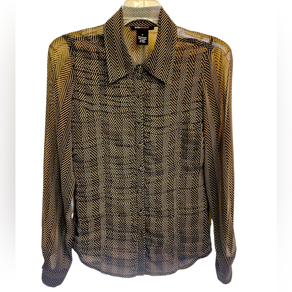 BCBGMaxAzria Sheer Blouse
